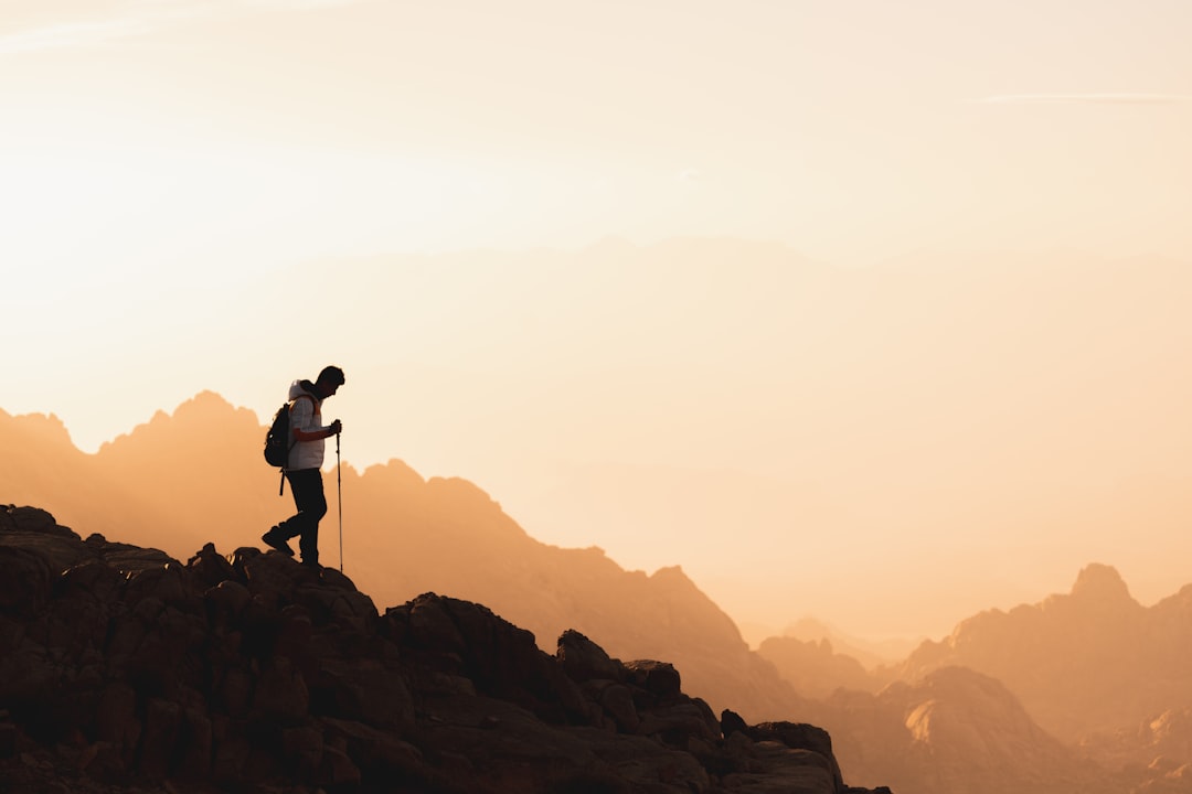 Landscape photographer shooting at sunrise
